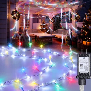 Christmas String Lights, Connectable 20FT 240Leds Water Flowing Lights Outdoor W - Picture 1 of 12