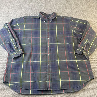 Polo Ralph Lauren Shirt Mens 3XL Blue Green Yellow Plaid Button Down Long Sleeve - Image 1 of 4