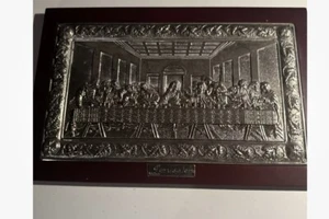Laminate Sterling Silver Last Supper "Ultima Cena" Decorative Ornament 8.5” X 13 - Picture 1 of 4