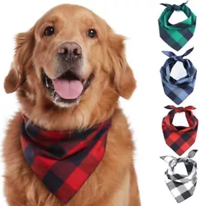 Oyccen 4pcs Klassisches Kariertes Hundehalstuch Baumwoll Bandana Welpen Halstuch - Bild 1 von 7