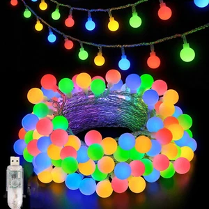 16ft LED Globe Light Strip Ball String Light 50LED Fairy Lamp USB Supply RGB - Picture 1 of 10
