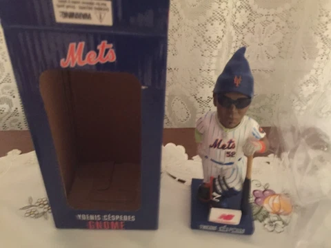 Yoenis Cespedes 2018 NY Mets Garden Gnome Bobblehead Citi Field New In Box Cover
