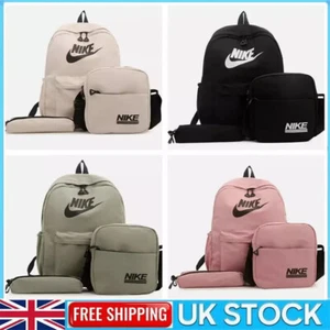 NEW 3PCS Nike Backpack bag Lunch bag Pencil case School trip backpack gift UK - Picture 1 of 13