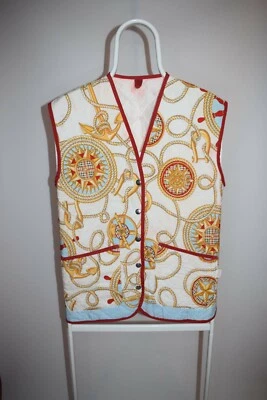 Burberry стеганый жилет без рукавов винтажный золотой женщин Nova чек веревки Anchor M - Изображение 1 из 4