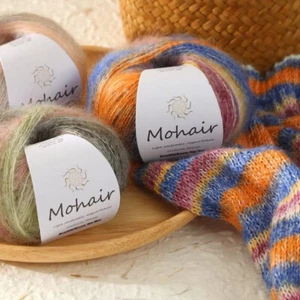 LOTE de 25 g/rollo chal mohair tejido bebé hilo cachemir lana colorida ganchillo - Imagen 1 de 29