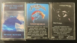 (3) Steve Miller Band Cassettes Wide River Abracadabra Greatest Hits Tape Lot - Picture 1 of 3
