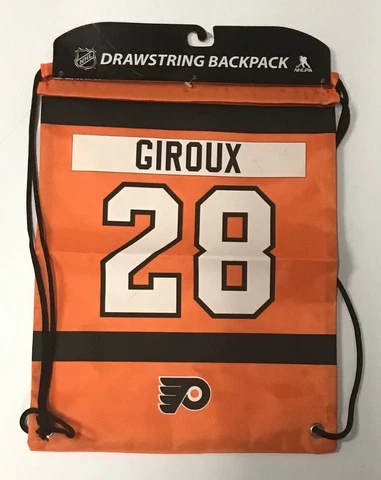 Philadelphia Flyers NHL #28 GIROUX / Back Sack Backpack Cinch Bag w Drawstring Cover