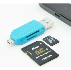 OTG TF Micro SD Card Reader 2 in 1 Micro SD Card Samsung Sony Motorola Nexus LG - Picture 1 of 11