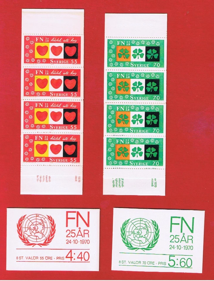 Sweden #869a-870a  MNH OG  bklts. of 8   UN   Free S/H - Image 1 of 1
