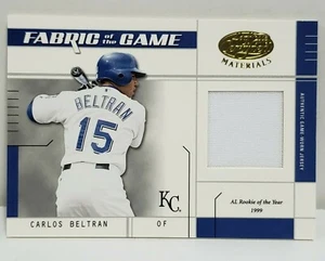 Tarjeta jersey de Carlos Beltrán - Royals 2003 Hoja de tela del juego usada FG-54/25 - Imagen 1 de 7