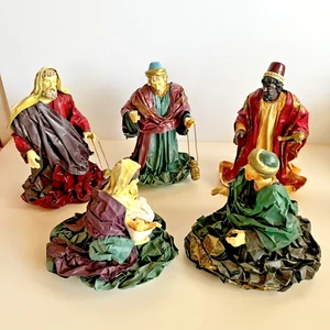 Vintage 5 Piece Paper Mache Plastic Nativity Supreme Display MI Philippines 11" - Imagen 1 de 24