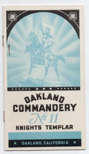 Folleto de diciembre de 1941 para la reunión de los Caballeros Templarios en Oakland CA - Imagen 1 de 3