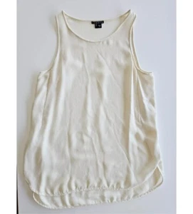 Blusa para mujer Theory 100 % seda sin mangas marfil crema talla M - Imagen 1 de 17