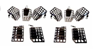 10 x Fishing Metal Cage Swim feeders Round or Square, 12g 15g 20g 25g - Picture 1 of 5