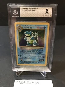 1999 Pokemon WOTC Base Shadowless Holo Blastoise #2 - Beckett BGS 8 Near Mint+ - Picture 1 of 4