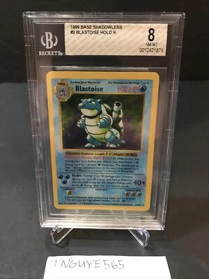 1999 Pokemon WOTC Base Shadowless Holo Blastoise #2 - Beckett BGS 8 Near Mint+ - Image 1 of 4