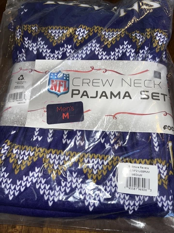 FOCO NFL Men's Baltimore Ravens Primary Team Logo 2 Piece Ugly PJSet - Medium Cover