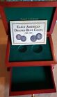 early American drapped bust cents wooden display box