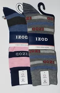 ▥ Izod Para Hombre 2 Pares Calcetines Crew Talla 6-12.5 Stretch Wickin, ENVÍO GRATUITO - Imagen 1 de 2