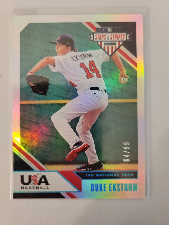 Duke Ekstrom Holo Foil 64/99 2020 Panini Stars & Stripes Baseball - Image 1 of 1