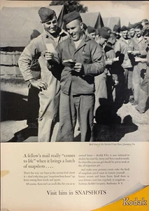 Vintage 1943 Kodak Film Marine Looking At Pictures Print Ad Advertisement  - Picture 1 of 1