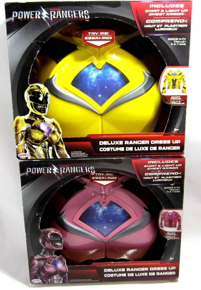 Power Rangers Kids  Deluxe Dress Up Pink & Yellow Ranger Costume Size 4-7x  Tall - Image 1 of 3