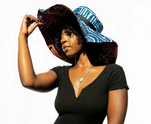 African, Ankara, toghu Bamileke Fabric Sun hat 100% Cotton,Reversible, Wide Brim - Picture 1 of 5