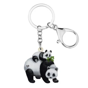 Mothers Day Acrylic Cute Panda Mom Keychains Bear Key Ring Gifts Charms Jewelry - Picture 1 of 7