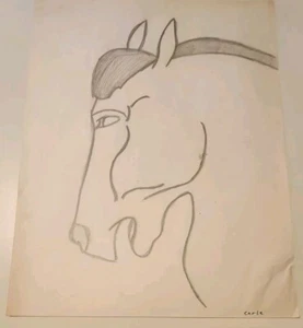 Vintage Sketch Horse Head - Picture 1 of 5
