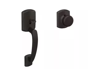 Schlage Greenwich Aged Bronze Door Handleset FE285 GRW 716 BWE GRW - Picture 1 of 1