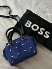 Blue & black brand new BOSS designer small leather handbag / crossbody bag  hugo