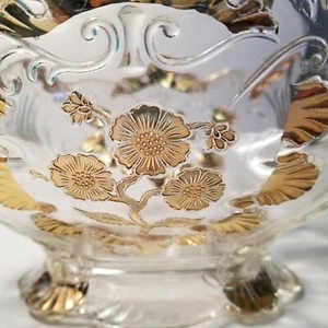 Antique Northwood Everglades Serving Bowl Opalescent & Gold 10* 1905 Rare! - Picture 1 of 7
