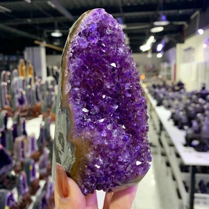 2.07LB Uruguay Natural Amethyst Crystal Mine Amethyst Block Treatment - Foto 1 di 12
