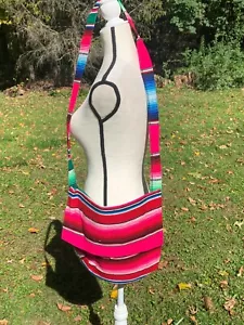Mexican Serape Sarape Messenger Bag Rainbow Button CrossBody 14x12x2.5 M5 - Picture 1 of 4