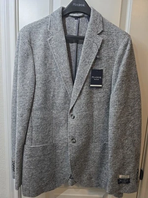 Jos. A. Bank Traveler Men's Sportcoat Gray Plaid 40R Wool Blend Knit Jacket NWT - Image 1 of 4