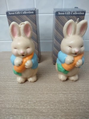 Lot 2 Vtg Avon Bunny Patch Candle Rabbit Easter Unscented NEW w Original Boxes  - Image 1 of 3