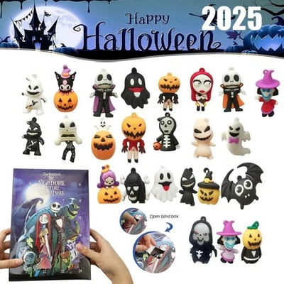 2025 Halloween Countdown Calendar with 24Pcs Mini Halloween Figures Toy Gifts US - Image 1 of 4