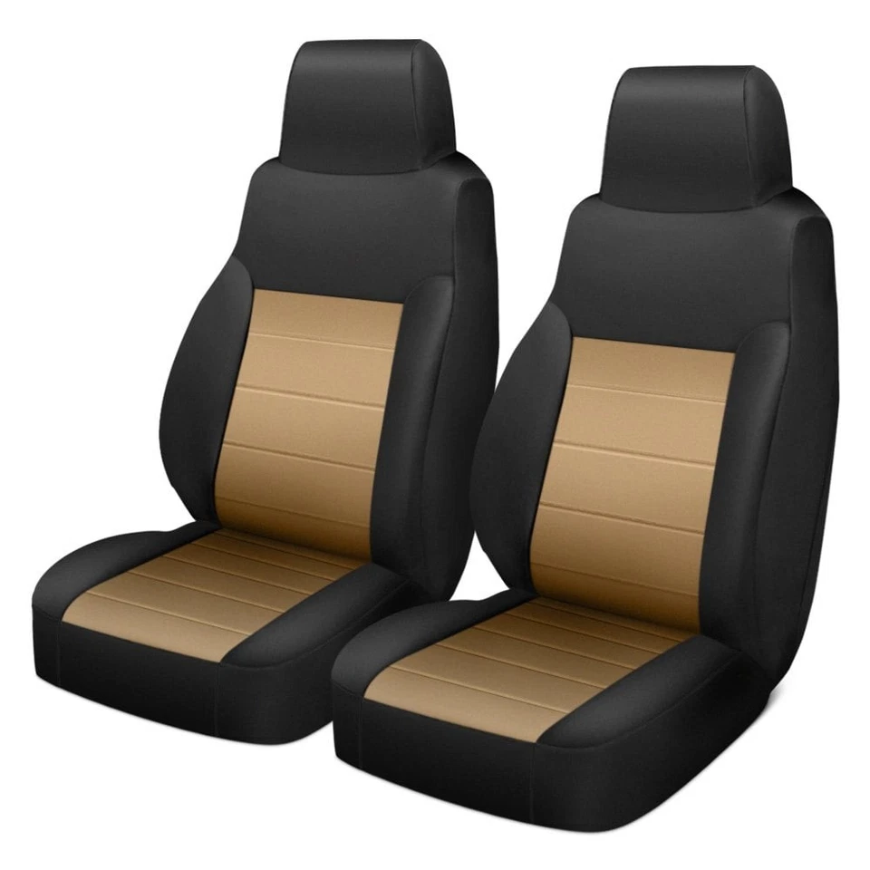 For Jeep Wrangler 97-02 Rugged Ridge Neoprene 1st Row Black & Tan Seat Covers Foto 1 de 1