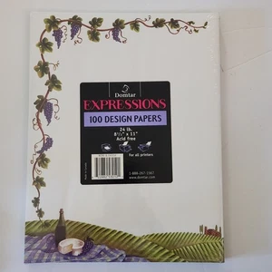 Domtar Expressions 100 Designs Papers 8 1/2" X 11" Acid Free Wine & Cheese - Picture 1 of 4