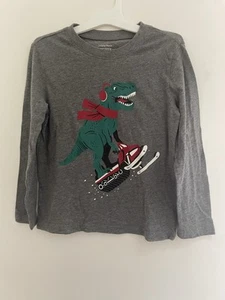Jumping Beans Softest Tee Kids Boys T-Rex Dinosaur Cotton Crewneck Shirt Gray 5 - Picture 1 of 4