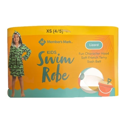Member's Mark Kids Swim Robe, Hooded Towel with Belt (Lizard, XXS 2/3) - Image 1 of 2