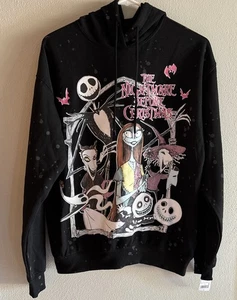 Disney Pesadilla antes de Navidad Sudadera con capucha negra para mujer pequeña suave - Imagen 1 de 15