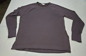Athleta Womens Sweatshirt Long Sleeve Med Brown Thumb Holes Soft Activewear Yoga - Picture 1 of 10