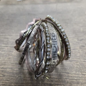 Set of 16ct Copper Stainless-Silvr Tone Ast Stackable Bangle Bracelets Lot Of 6! - Picture 1 of 12