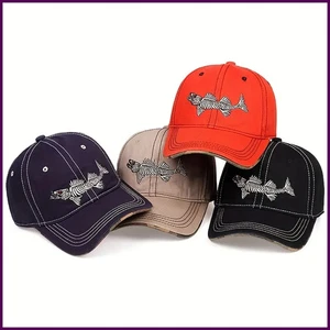 Nuovo cappello scheletro pesce pesca baseball berretto camionista cappelli per uomo casual pesce osso - Foto 1 di 28
