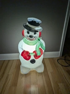 Vintage 32" Christmas Blow Mold Frosty Snowman Scarf General Foam  - Picture 1 of 13