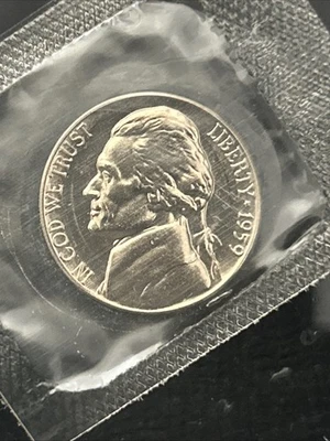 1959 Proof Jefferson Nickel - In Original Mint Cello - Image 1 of 4