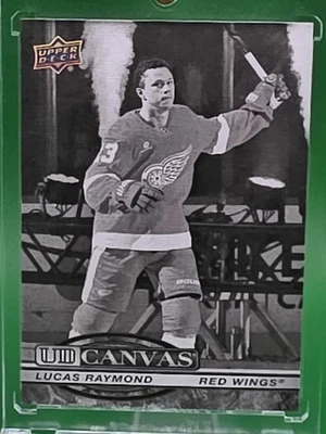 2025-26 Upper Deck Series 1 Lucas Raymond UD Canvas Black And White SP #C-21 - Image 1 of 2