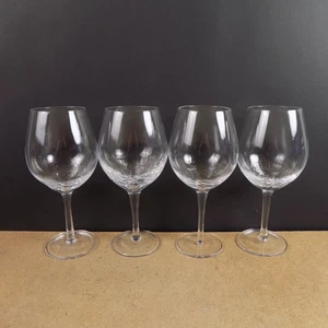 4 Pier 1 Crackle Glass Crackle Rosso Vino Bicchieri Calici 8-5/8" Alto Ottime Condizioni - Foto 1 di 3