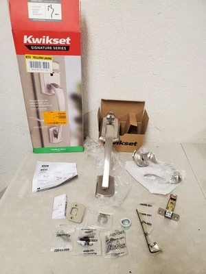 Kwikset Prescott Satin Nickel Door Handleset Only with Tustin Door Handle - Image 1 of 4